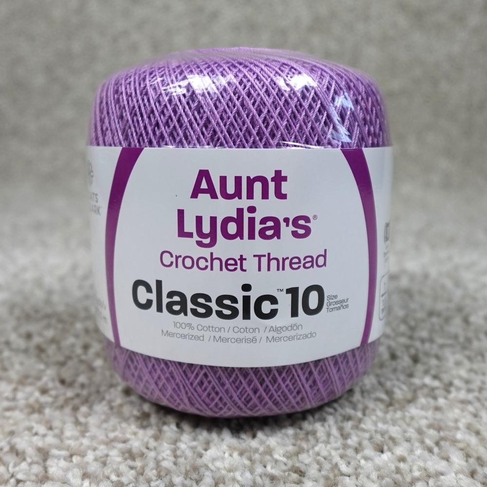 Aunt Lydia's Classic 10 Crochet Thread Wood Violet 0495 350 Yards Cotton